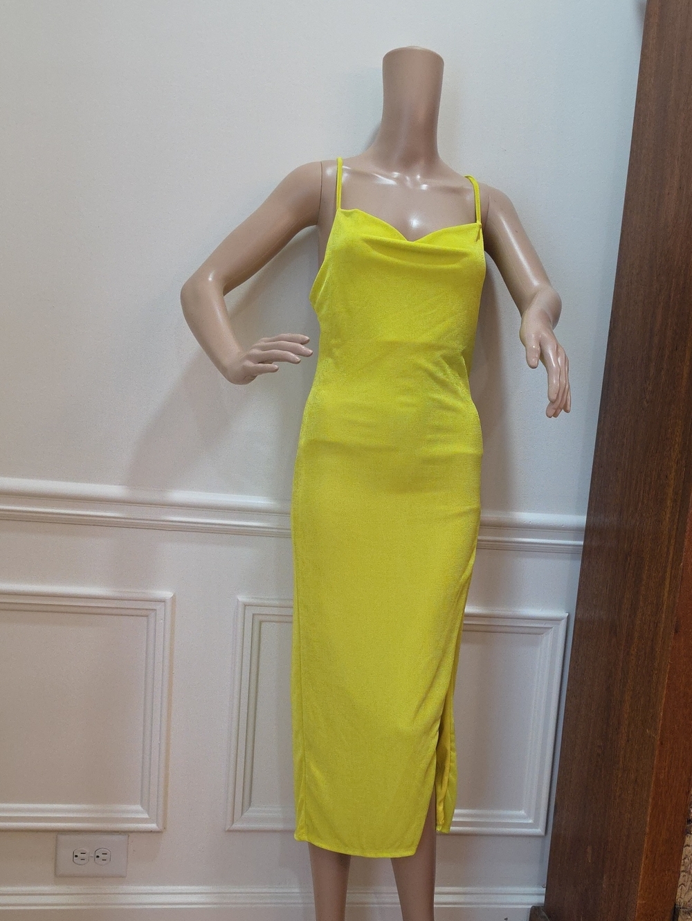 All Saints Neon Slip Midi with Cowl Neck.